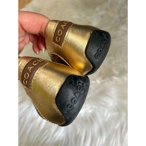 EUC Coach Women's Gold and Black Ballet Flats, size 8 - Picture 4 of 5